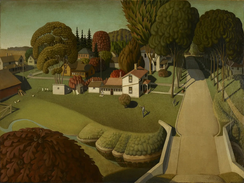 The birthplace of Herbert Hoover, West Branch, Iowa - Grant Wood