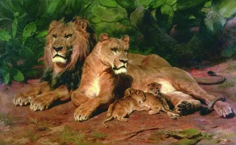 The Lion at Home - Rosa Bonheur