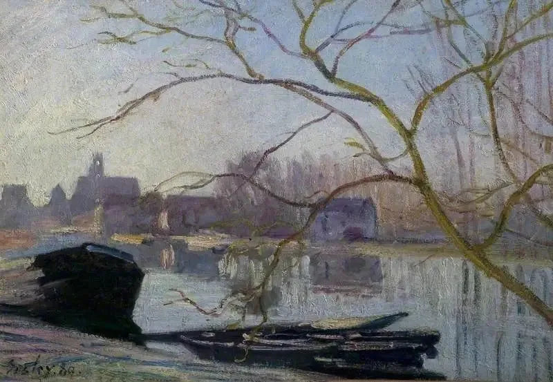 Le Loing, white glaze - Alfred Sisley