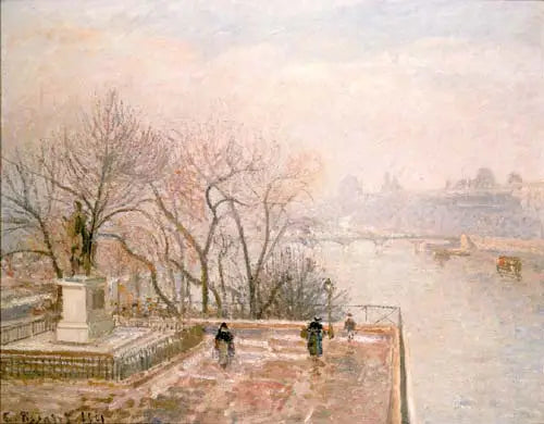 The Louvre, Sunset, Frost (Second Series) - Camille Pissarro