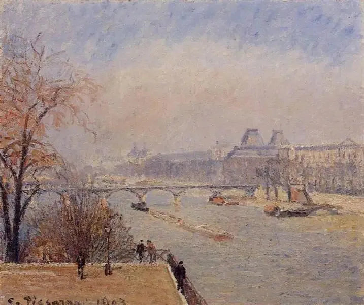 The Louvre, Morning, March Mist - Camille Pissarro