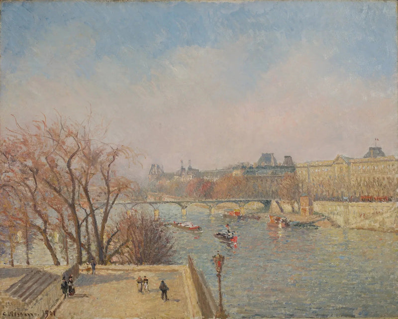 The Louvre: Morning, Sun - Camille Pissarro
