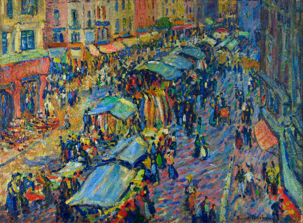 Le marché de Pont Audemer - Robert Antoine Pinchon - Alpha Reproduction