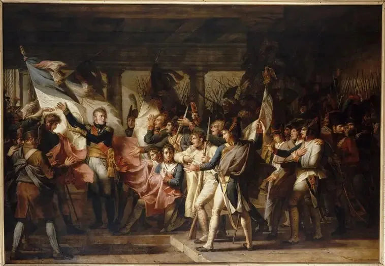 Marshal Ney returns their flags to the soldiers of the 76th Ligne Regiment, 7 November 1805 - Charles Meynier