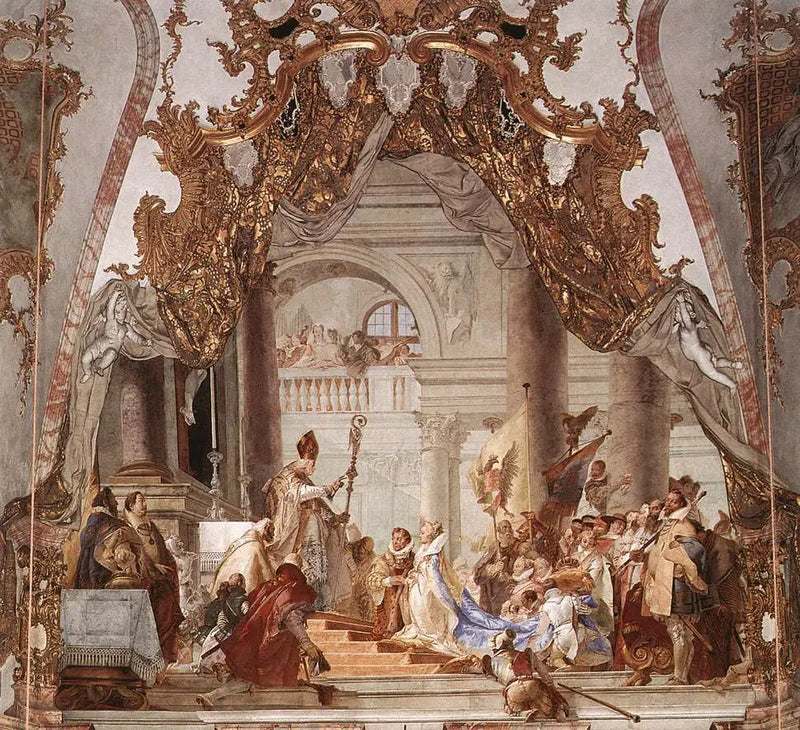 The Marriage of Emperor Frederick I. Barbarossa and Beatrice of Burgundy, ceiling fresco - Giovanni Battista Tiepolo
