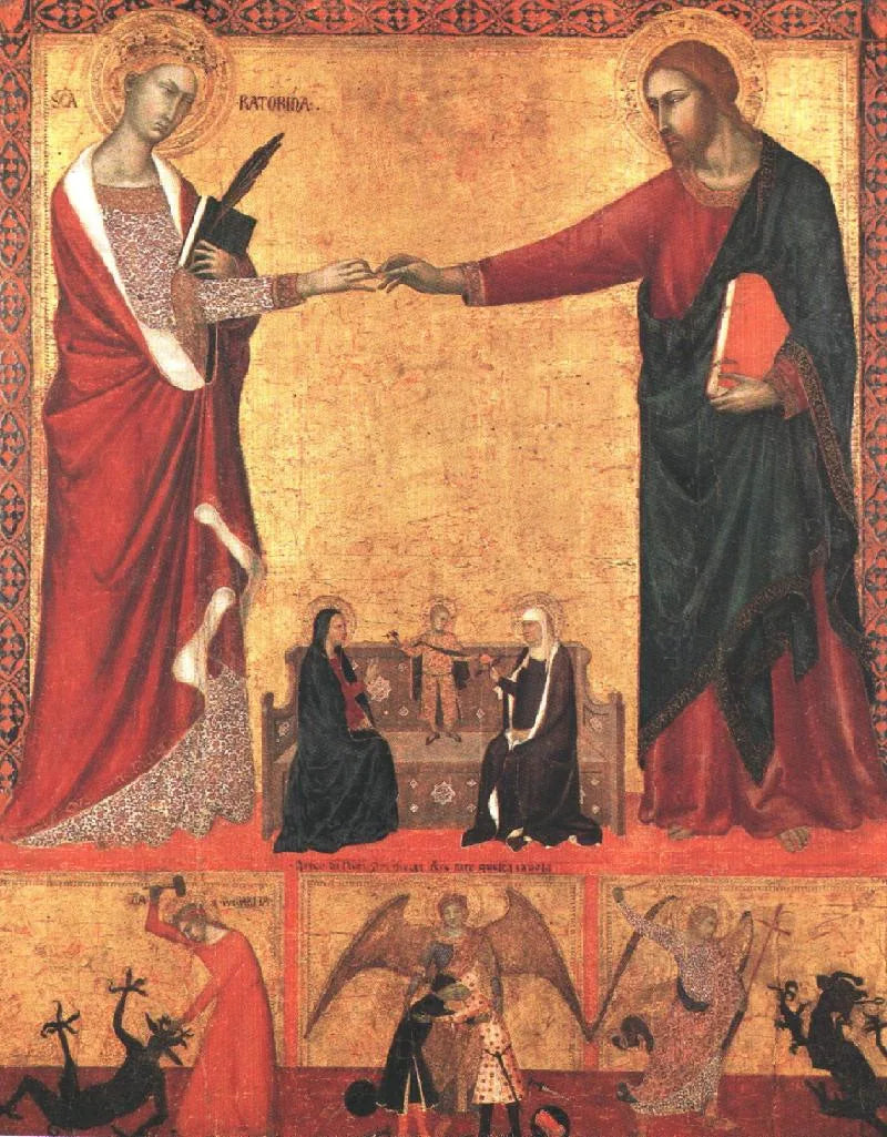 The Mystic Marriage of Saint Catherine - Barna da Siena