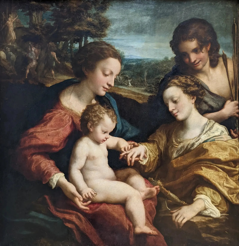 The Mystic Marriage of Saint Catherine of Alexandria in the presence of Saint Sebastian - Antonio da Correggio