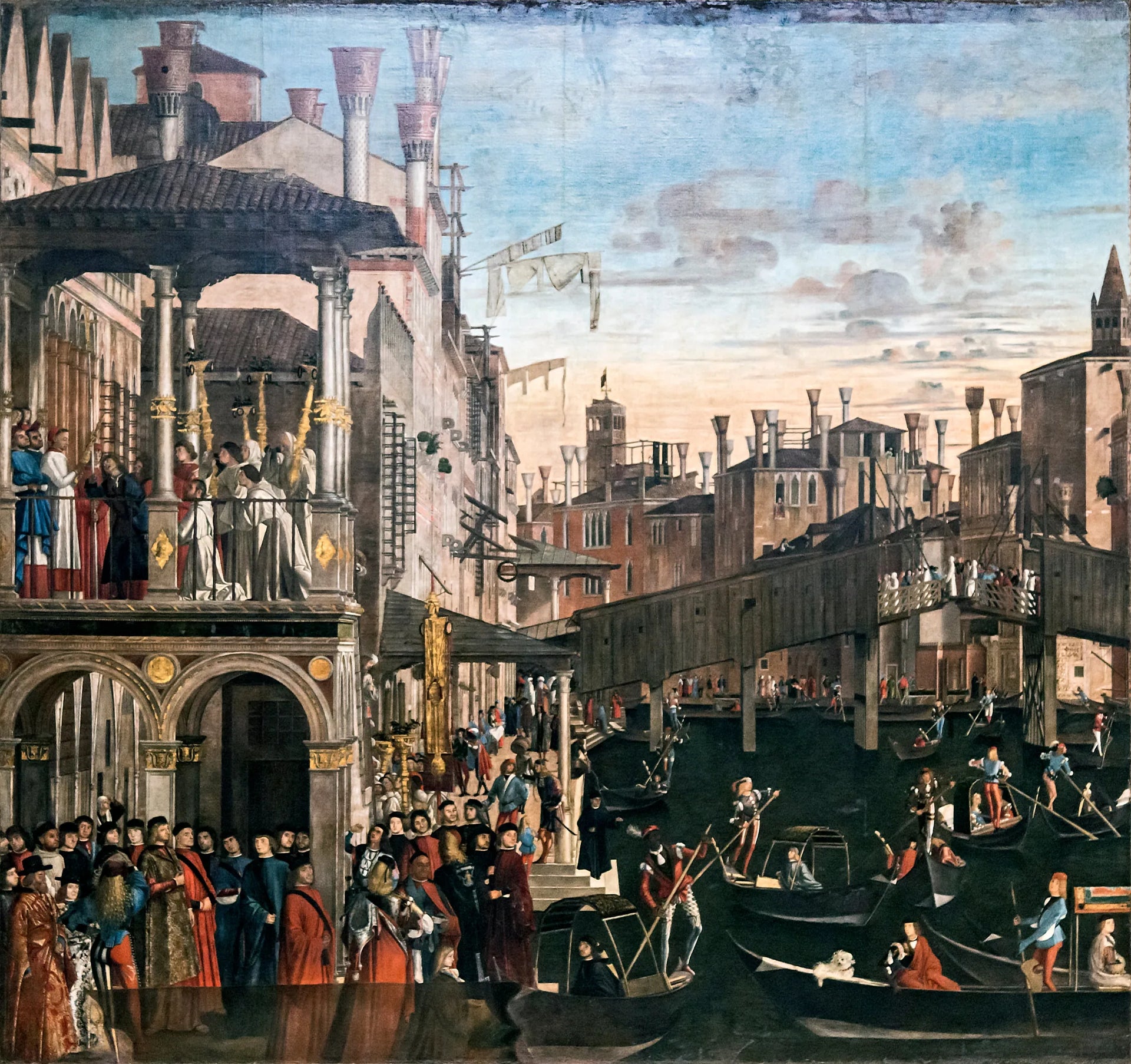Le Miracle de la relique de la Croix au pont du Rialto - Vittore Carpaccio image 1 tableau peint à l’huile sur toile