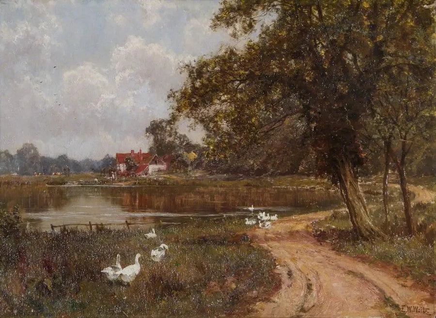 The Mole at Brockham, Surrey - Edward Wilkins Waite