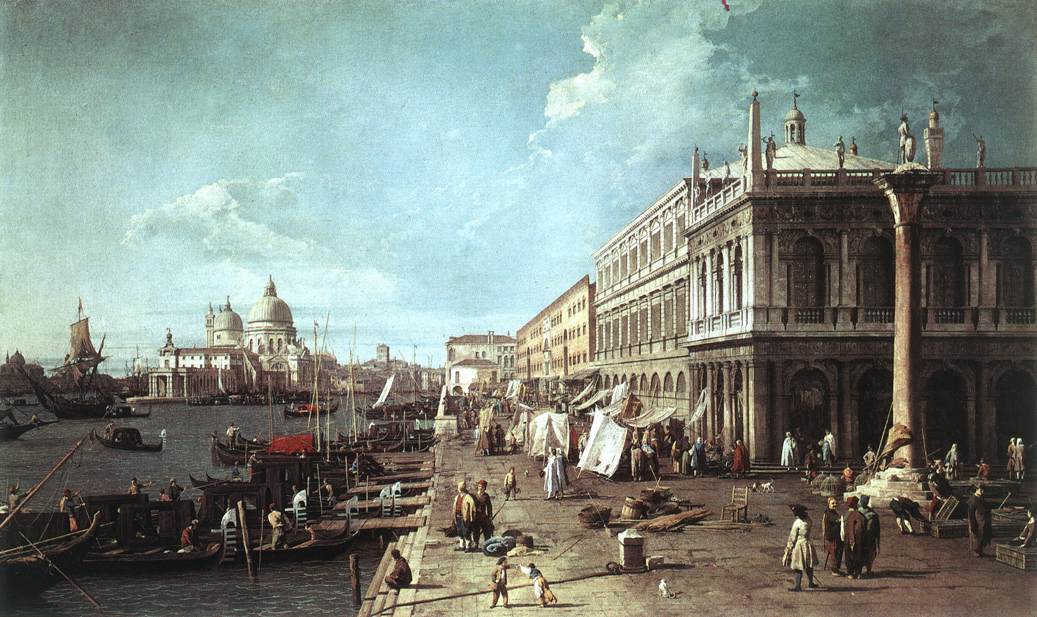 The Mole with the Library and the Mouth of the Grand Canal - Canaletto