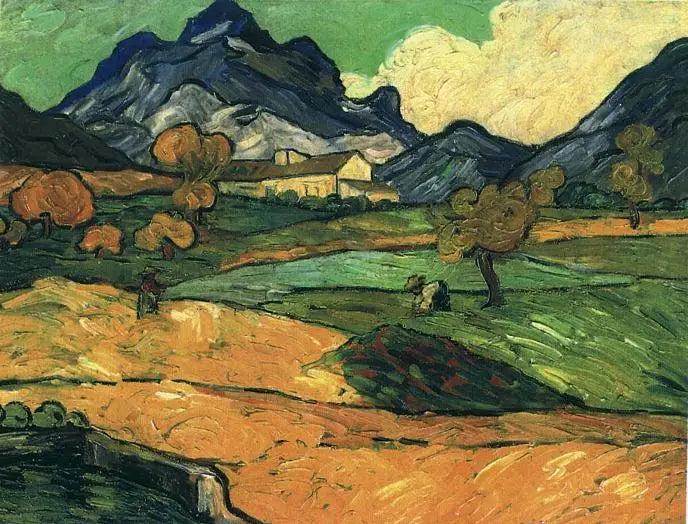Le Mont Gaussier avec le Mas de Saint-Paul - Vincent van Gogh image 1 reproduction réalisée par Alpha Reproduction