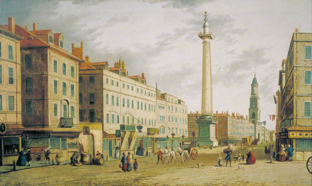 The monument of Gracechurch Street, London - Canaletto