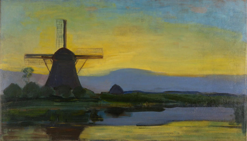 The Oostzijdse Mill at Night - Piet Mondrian
