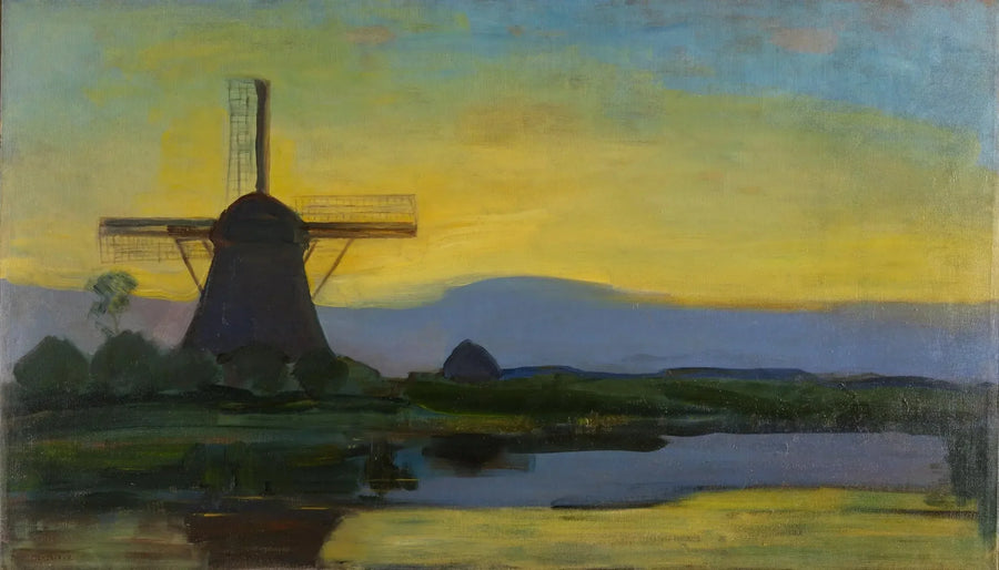 The Oostzijdse Mill at Night - Piet Mondrian