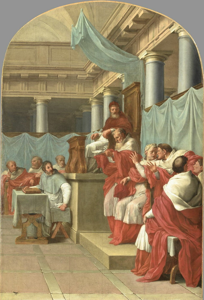Pope Victor III confirms the institution of the Carthusians - Eustache Le Sueur