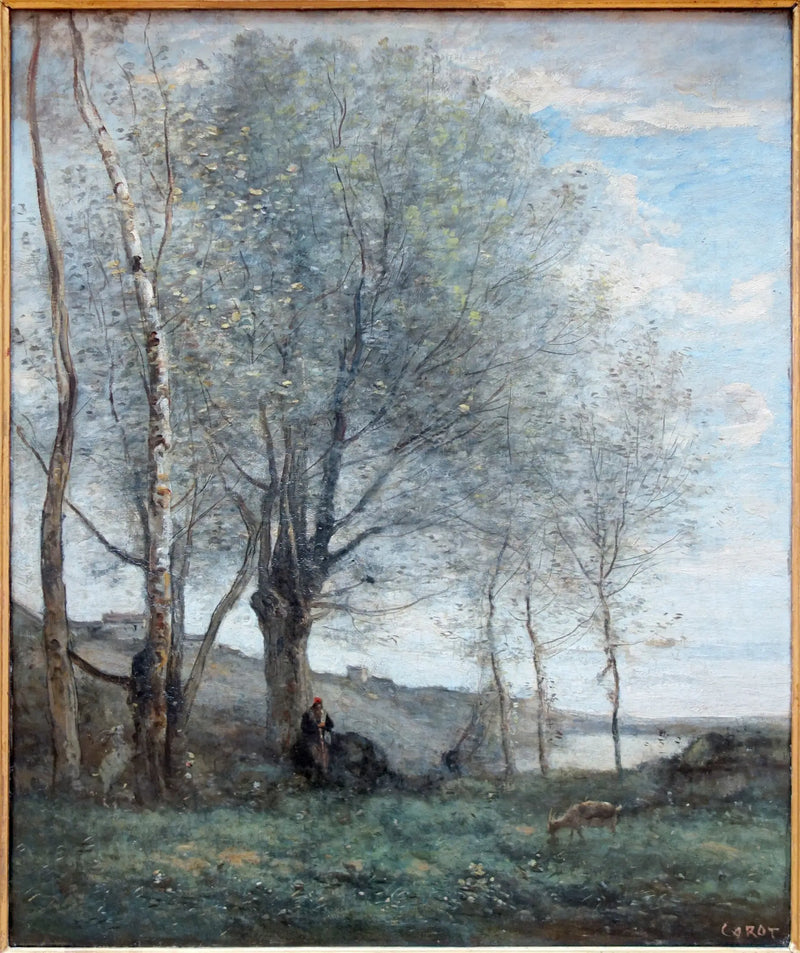 The Shepherd with Two Goats - Jean-Baptiste Camille Corot