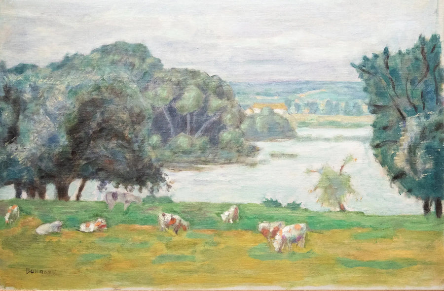 The Pasture, Riverbank of the Seine - Pierre Bonnard