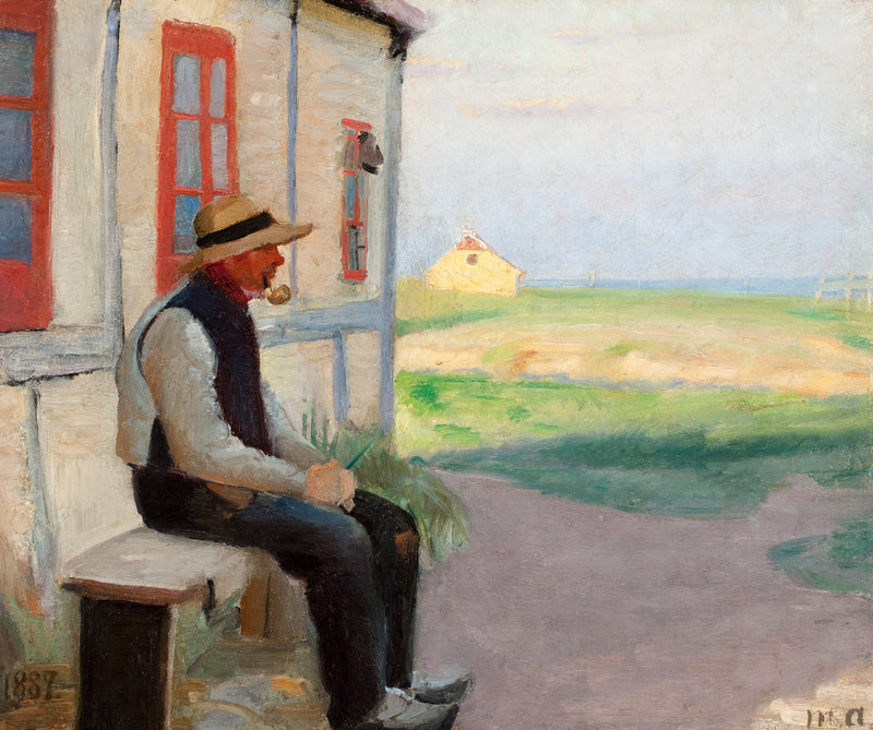 Fisherman Niels Gaihede in front of his house in Skagen Østerby. - Michael Peter Ancher