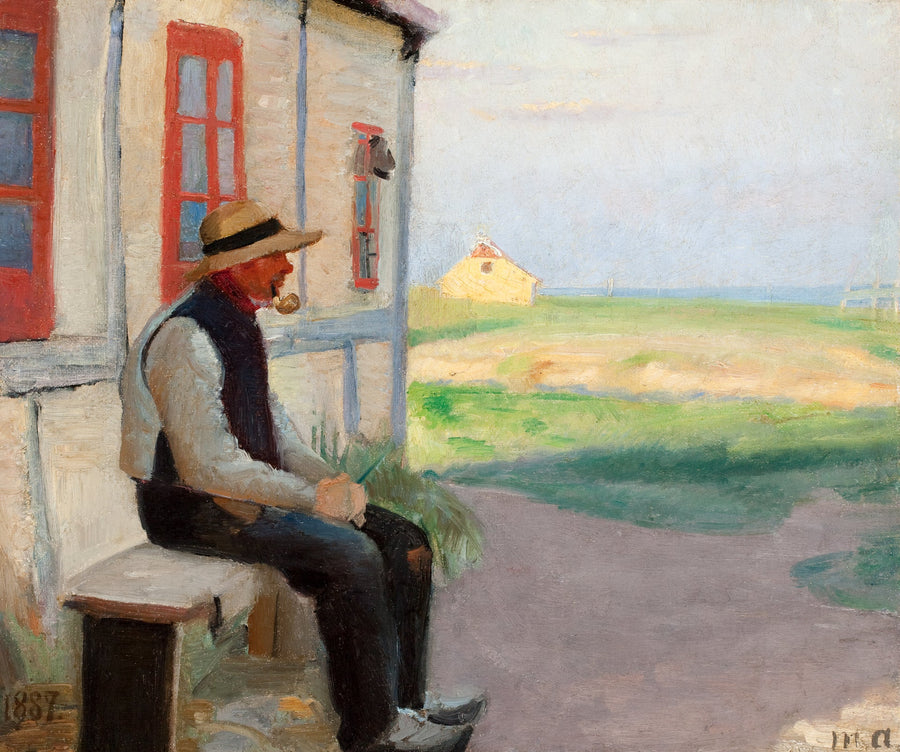 Fisherman Niels Gaihede in front of his house in Skagen Østerby. - Michael Peter Ancher