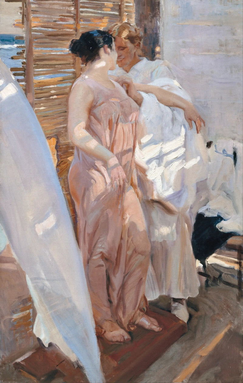 The Pink Bathrobe - Joaquín Sorolla