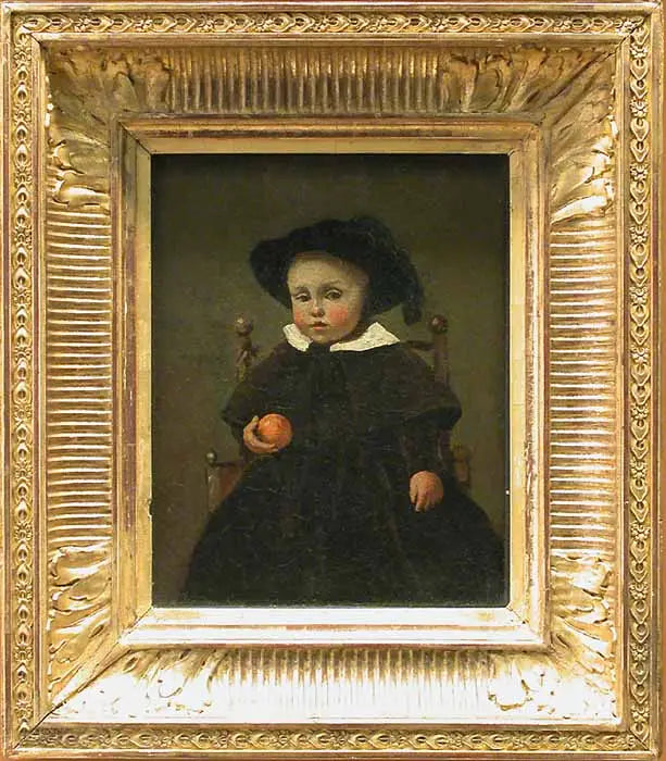 The Painter Adolphe Desbrochers, enfant, tenant of an orange - Jean-Baptiste Camille Corot