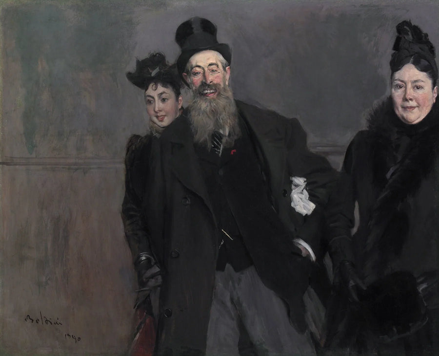 The Painter John Lewis Brown with his wife and daughter - Giovanni Boldini
