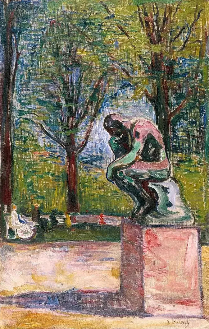 "The Thinker" by Rodin in Dr. Linde's garden - Edvard Munch