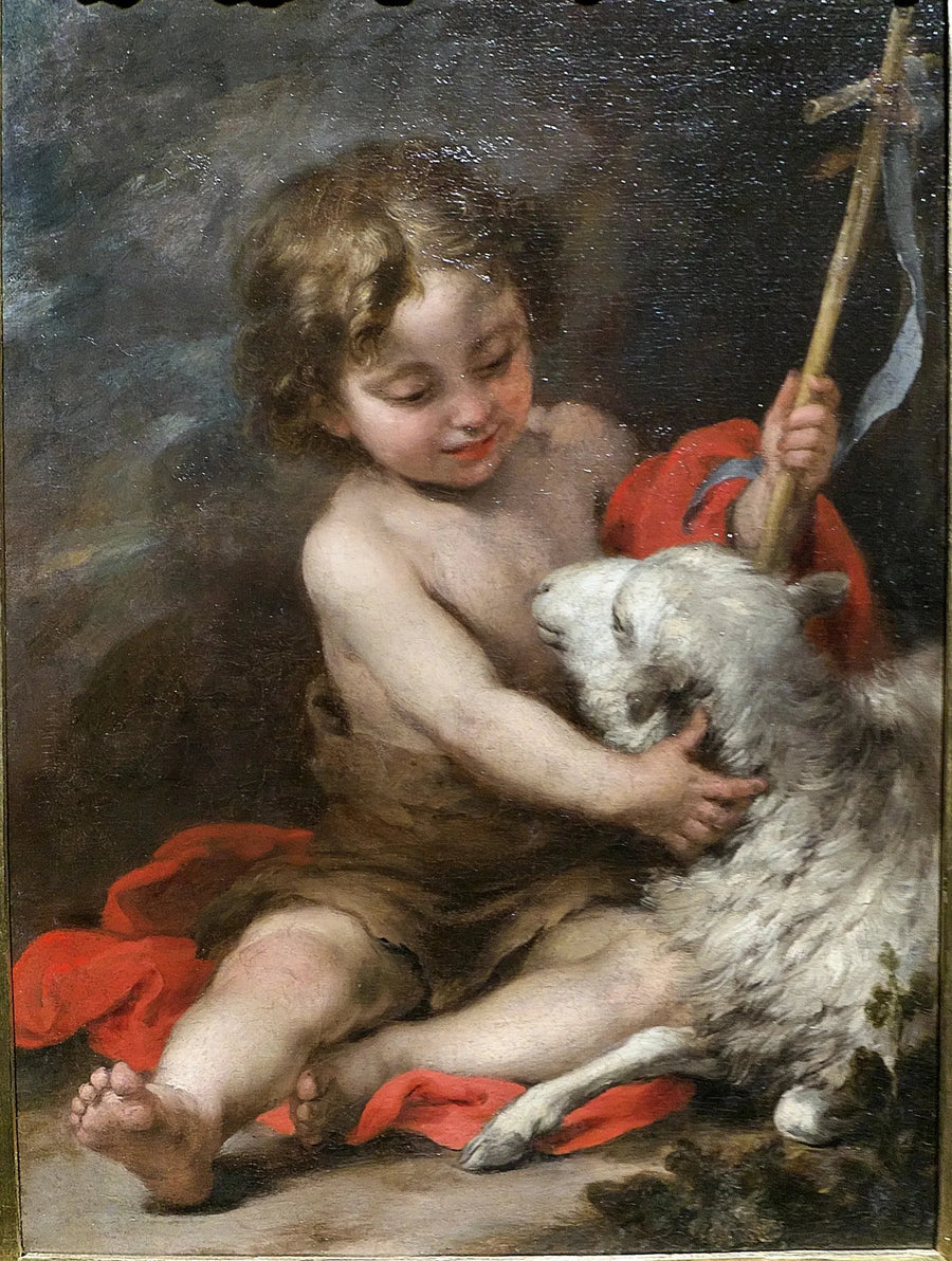 The Little Saint John Playing with a Lamb - Bartolomé Esteban Murillo