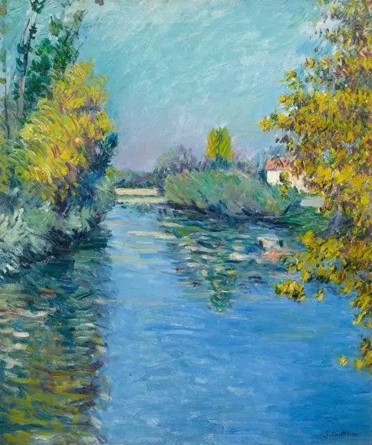 Le petit soutiens-gorge de la Seine, effet d'automne - Gustave Caillebotte image 1 reproduction de peinture à l’huile