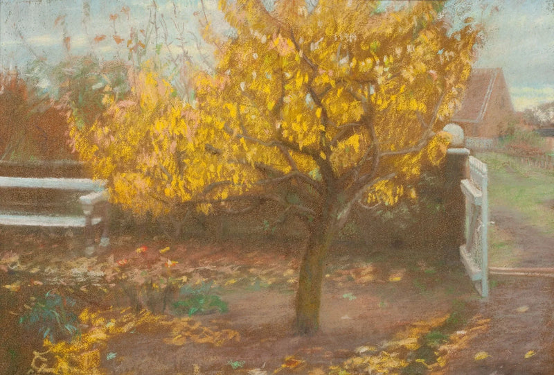 The pear tree in Ancher's front garden, in autumn. - Anna Ancher