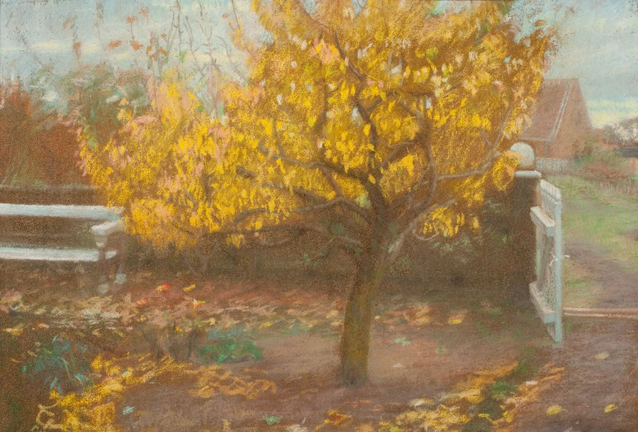 The pear tree in Ancher's front garden, in autumn. - Anna Ancher