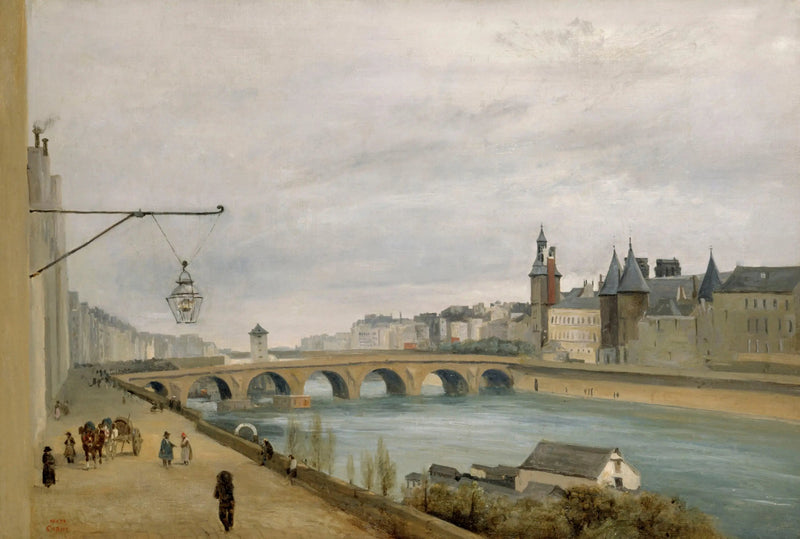 The Pont au Change, seen from the quai de Gesvres (1830) - Jean-Baptiste Camille Corot
