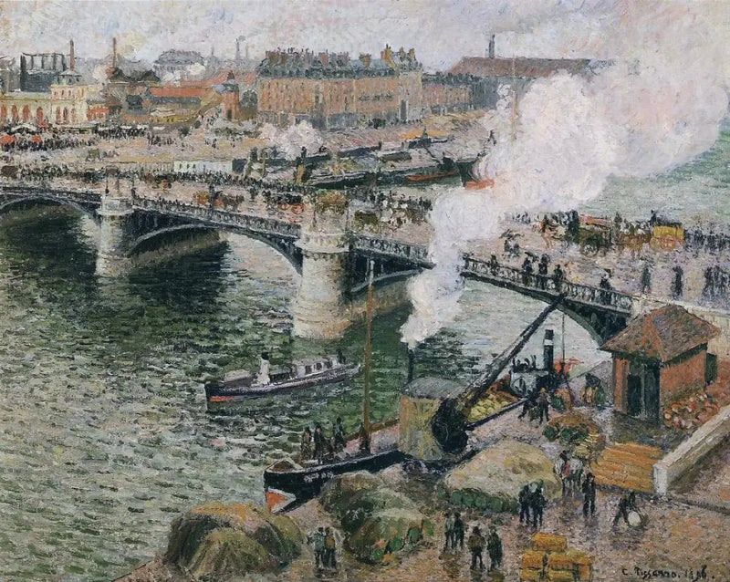 The Boieldieu Bridge in Rouen - Camille Pissarro