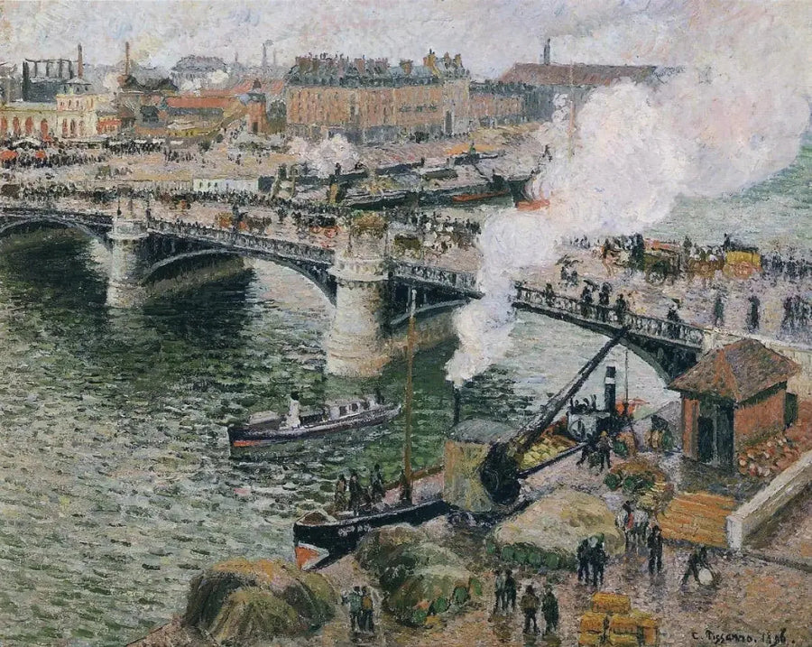The Boieldieu Bridge in Rouen - Camille Pissarro