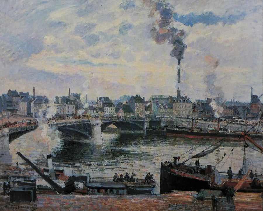 The Boieldieu Bridge and the Saint-Sever Suburb in Rouen - Camille Pissarro