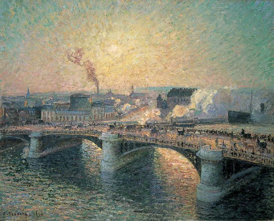 The Boieldieu Bridge, Rouen, Sunset - Camille Pissarro