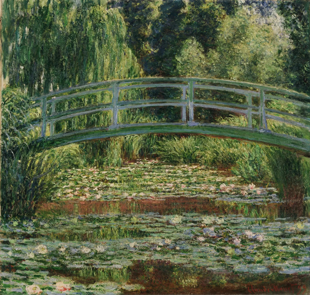 Le pont de marche japonais et la piscine de lily d'eau, Giverny - Claude Monet image 1 copie de tableau peinte à la main