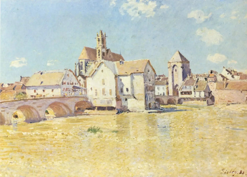 The Bridge of Moret in the Morning Sunlight - Alfred Sisley