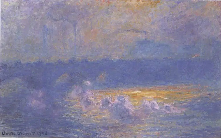 Waterloo Bridge, Sunlight Effect with Smoke - Claude Monet
