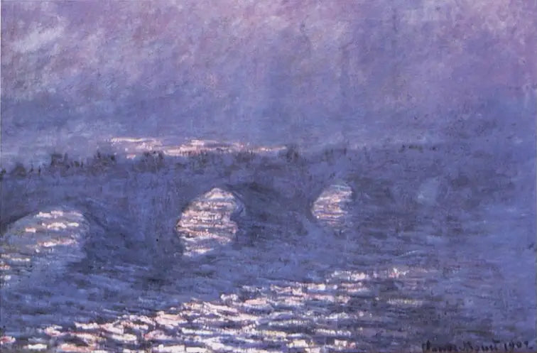 Le pont de Waterloo, effet de soleil dans la brume - Claude Monet image 1 tableau peint à l’huile sur toile