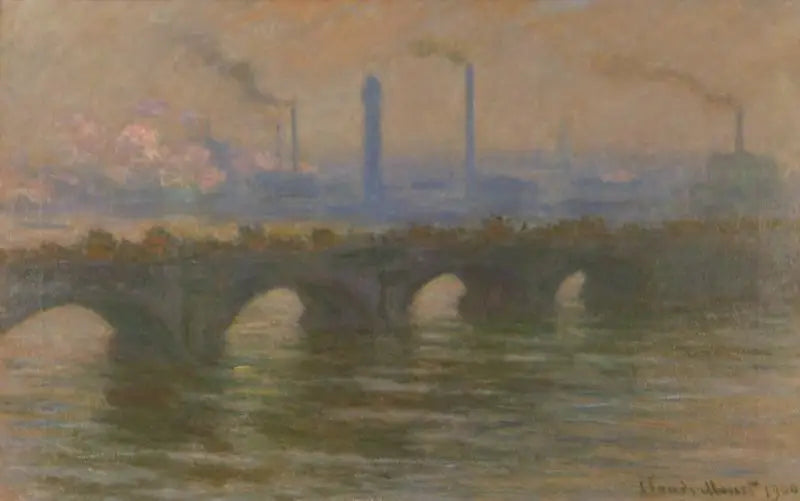 Waterloo Bridge, Cloudy Weather - Claude Monet