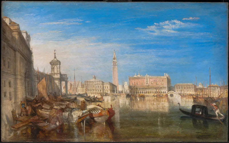 The Bridge of Sighs, the Doge's Palace and the Customs House, Venice. Canaletto painting - J. M. W. Turner