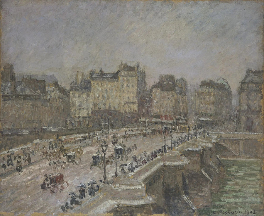 The Pont-Neuf, Snow Effect (Second Series) - Camille Pissarro