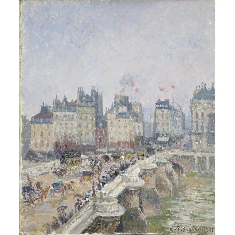 The Pont-Neuf, Wet Weather - Camille Pissarro