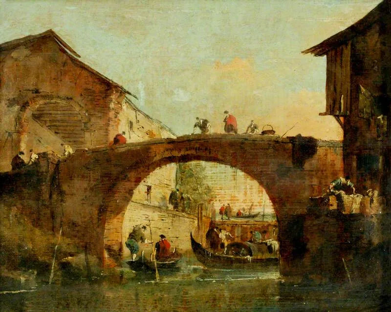 The Bridge over the Brenta at Dolo (la Porta del Dolo) - Francesco Guardi