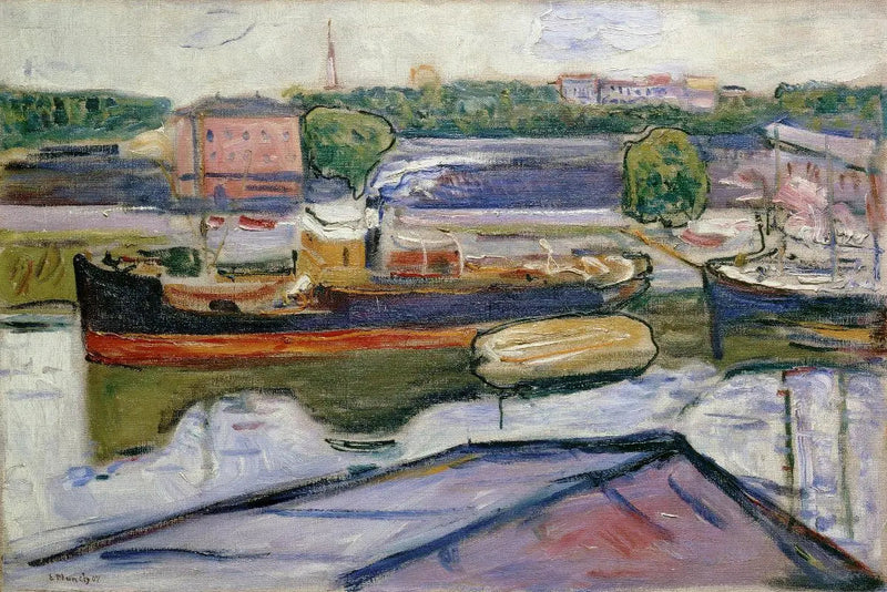 The Port of Lübeck - Edvard Munch