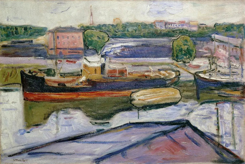 The Port of Lübeck - Edvard Munch