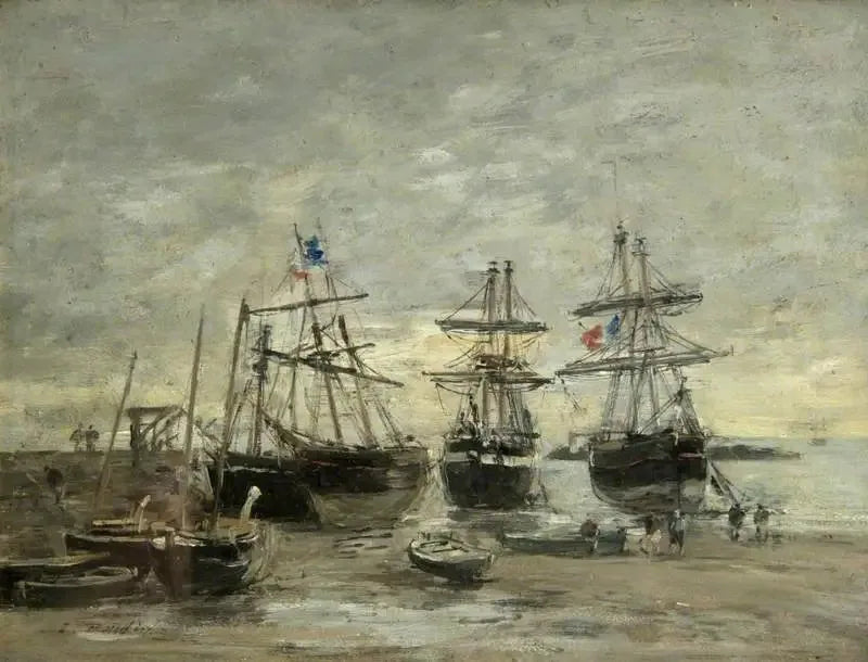 The port of Portrieux at low tide - Eugène Boudin