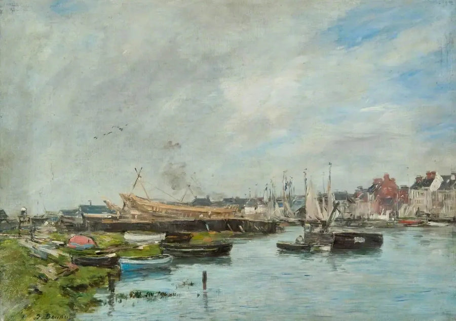 The Port of Trouville, Shipyard - Eugène Boudin