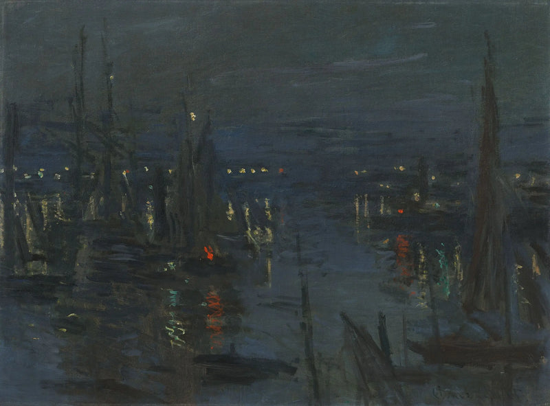 The Port of Le Havre, Night Effect - Claude Monet